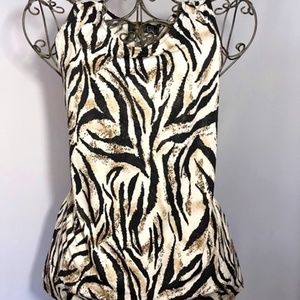Kasper Animal Print Blouse Tank